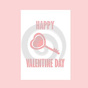 Happy Valentine day , Key Valentine , Pink