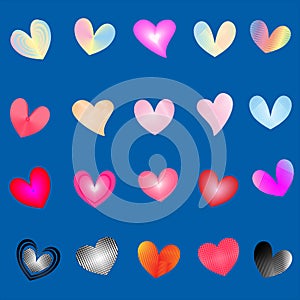 Happy valentine day lovely heart buttons abstract background wallpaper pattern vector illustration
