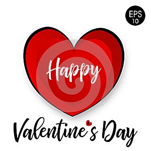 Happy Valentine`s Day. 14 Fabruary. Vector background wiht heart