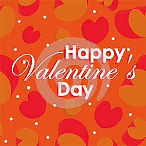 Happy valentine\'s day background design with vibrant colors and geometric shapes such as heart shapes