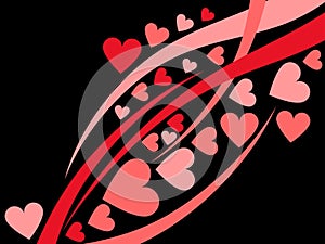 Happy Valentine`s Day background with hearts. Greeting card. Vector