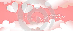 Happy Valentine`s Day background with heaven. Love concept. 3d Illustration