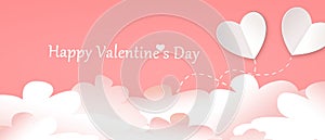 Happy Valentine\'s Day background with heaven. Love concept. 3d Illustration