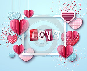 Happy Valentine`s day background with love hearts