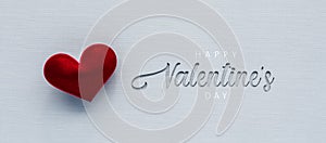 Happy Valentine`s Day background with text and red heart