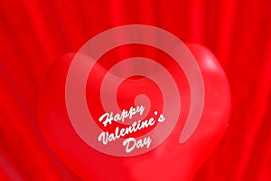 Happy Valentine`s Day balloon on red background