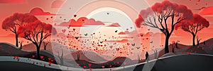 Happy Valentine\'s Day banner Love concept Romantic retro St. Valentines Card Abstract Valentine Backdrop