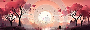 Happy Valentine\'s Day banner Love concept Romantic retro St. Valentines Card Abstract Valentine Backdrop