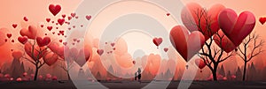 Happy Valentine\'s Day banner Love concept Romantic retro St. Valentines Card Abstract Valentine Backdrop