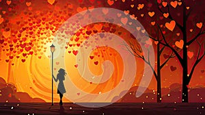 Happy Valentine\'s Day banner Love concept Romantic retro St. Valentines Card Abstract Valentine Backdrop