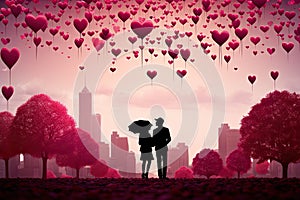 Happy Valentine\'s Day banner Love concept Romantic retro St. Valentines Card Abstract Valentine Backdrop