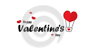 Happy Valentine s day banner. Romantic atmosphere. Celebration. Vector EPS 10. Isolated on white background