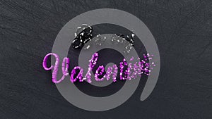 Happy Valentine`s day, Be My Valentine text inscription, love symbol and romantic holiday concept, 14 february decorative animated