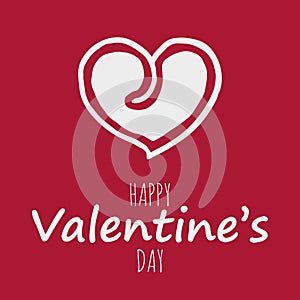 Happy Valentine s Day Card with Heart and Text