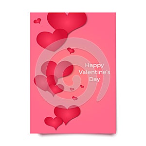 Happy Valentine`s day card, poster, broshure or flyer template.