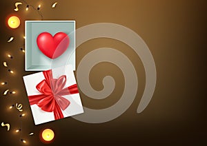 Happy Valentine`s day composition, love postcard, banner, background template, vector ilustration