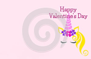 happy Valentine\'s day. design lovely pink blur background, with card and notebook.