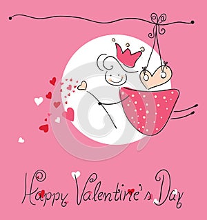 Happy valentine`s day greeting card