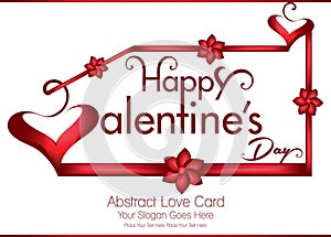 Happy valentine's day greeting card with ribbon