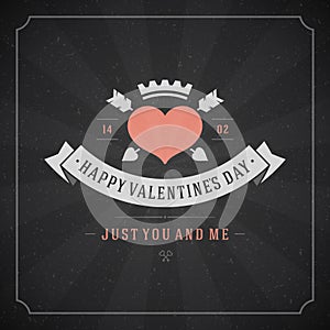 Happy Valentine's day Greeting Card Vintage Vector