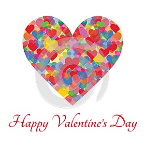 Happy Valentine`s Day Greeting Card on white background.