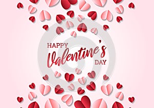 Happy valentine`s day heart frame background