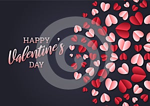 Happy valentine`s day heart frame background