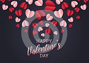 Happy valentine`s day heart frame background