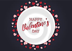 Happy valentine`s day heart frame background