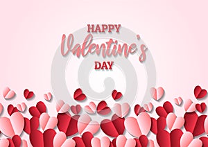 Happy valentine`s day heart frame background