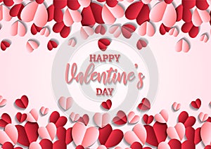 Happy valentine`s day heart frame background