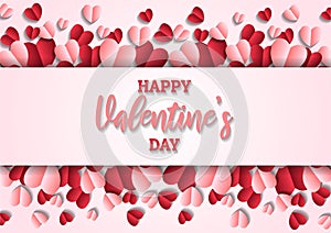 Happy valentine`s day heart frame background