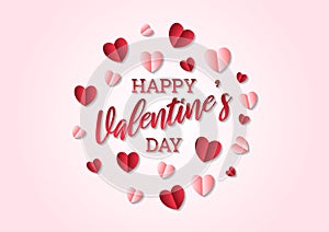 Happy valentine`s day heart frame background