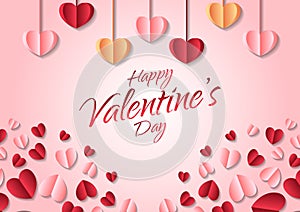 Happy valentine`s day heart frame background