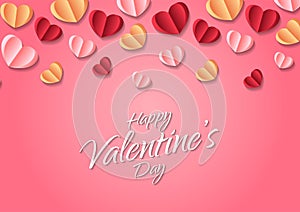 Happy valentine`s day heart frame background