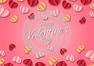 Happy valentine`s day heart frame background