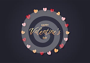 Happy valentine`s day heart frame background