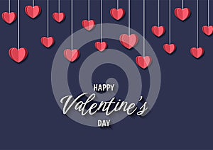 Happy valentine`s day heart frame background