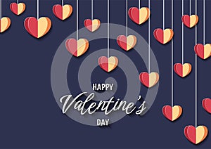 Happy valentine`s day heart frame background