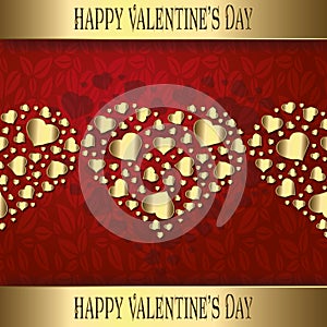 Happy Valentine`s Day - Heart Red Gold collection