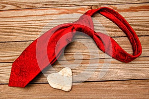 Happy Valentine`s day holiday love and male tie frame background