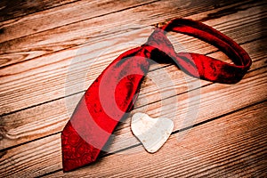 Happy Valentine`s day holiday love and male tie frame background