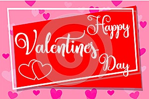 Happy valentine s day horizontal colorful poster, frame, hearts