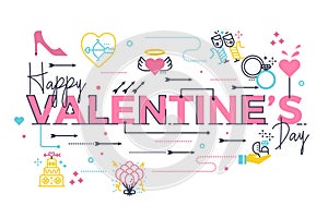 Happy Valentine`s day lettering