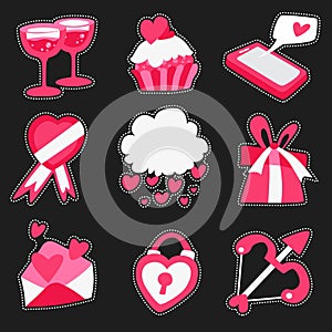 Happy Valentine`s Day pack of love stickers