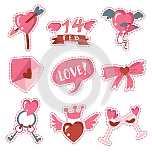 Happy Valentine`s Day pack of love stickers