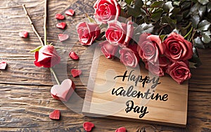 Happy Valentine\'s Day and red roses