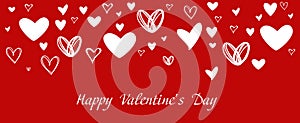 Happy Valentine`s Day. Romantic background for the decoration of the lovers` holiday. Love. A sweet heart on a red background.