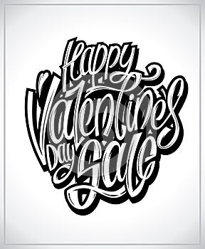 Happy Valentine\'s day sale lettering banner