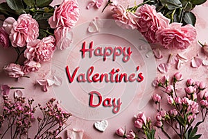 Happy Valentine`s Day Text Valentines day background Greeting Card Graphic Design brochure, flyer, invitation card, poster